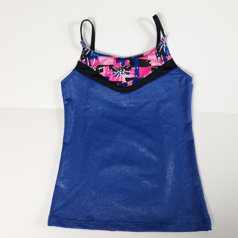 Danskin Girl's Size Large Blue Yoga Sleeveless Top